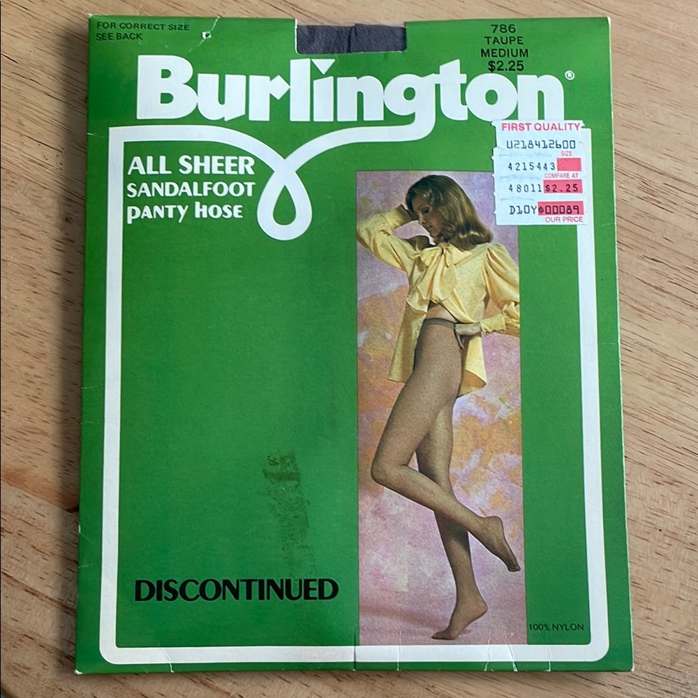 vintage Taupe Sheer Pantyhose size medium made in USA all sheer sandalfoot